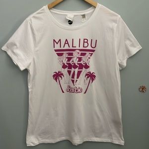 3/$25 Malibu Barbie Tee White/Pink Size L
